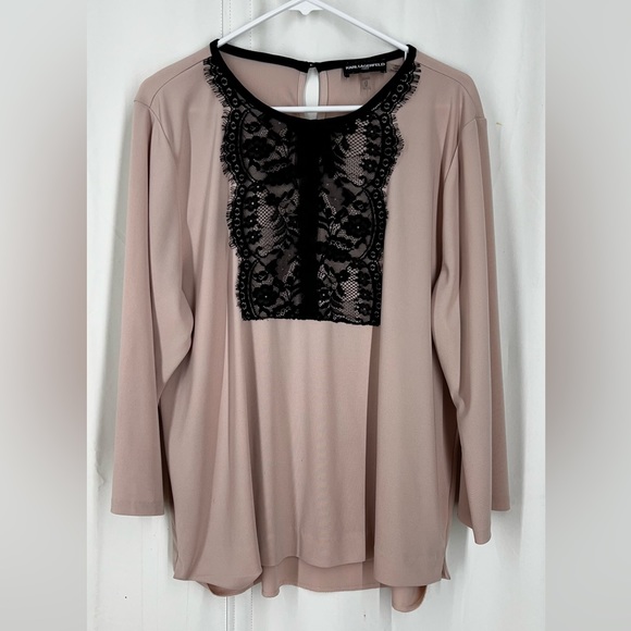 Karl Lagerfeld Pink Jersey Blouse - Picture 2 of 7